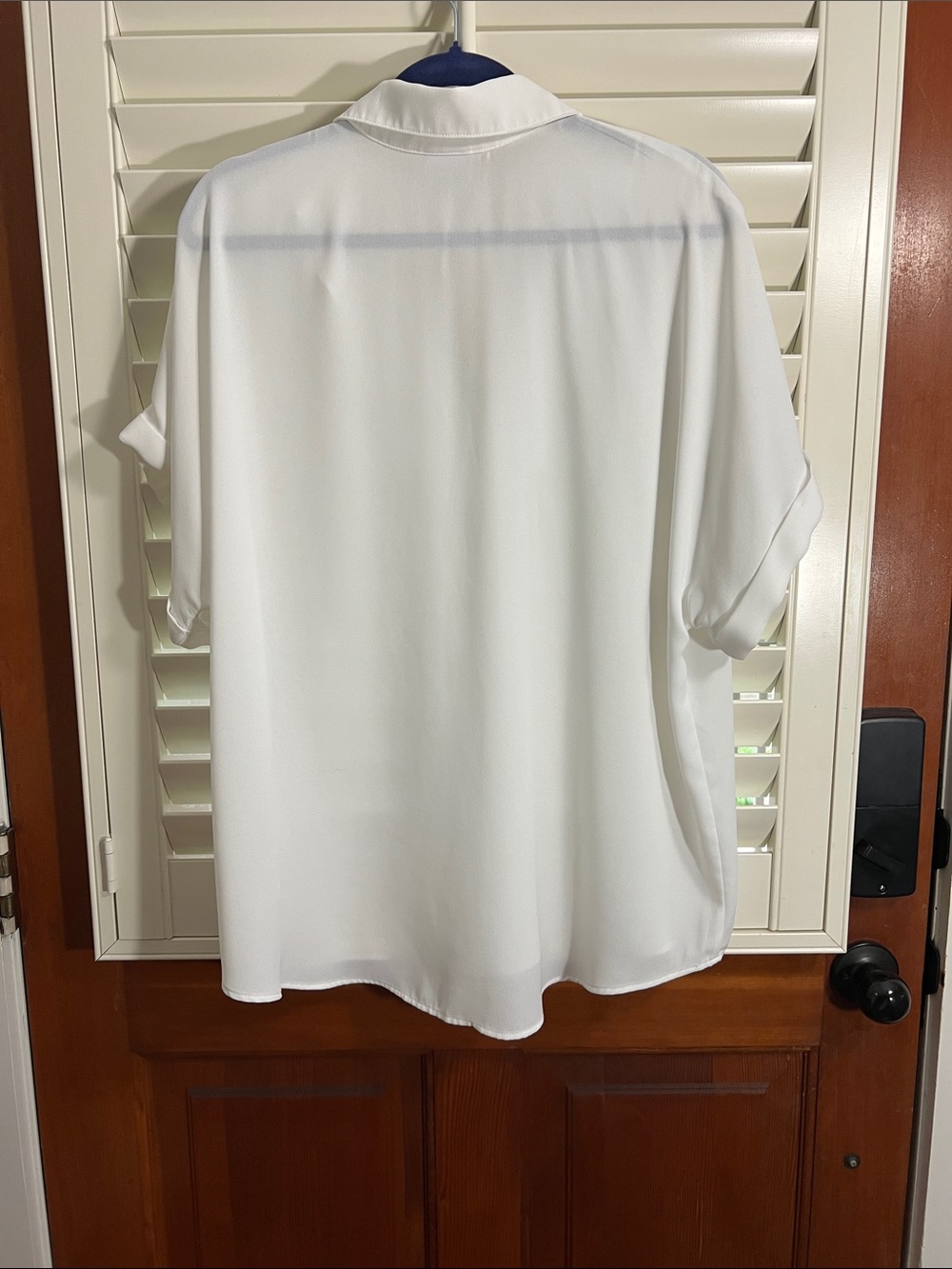 CAbi White V-Neck Blouse with Subtle Collar - Picture 3 of 5